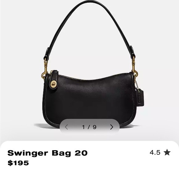 Coach Black Leather Swinger Bag - Picture 1 of 6